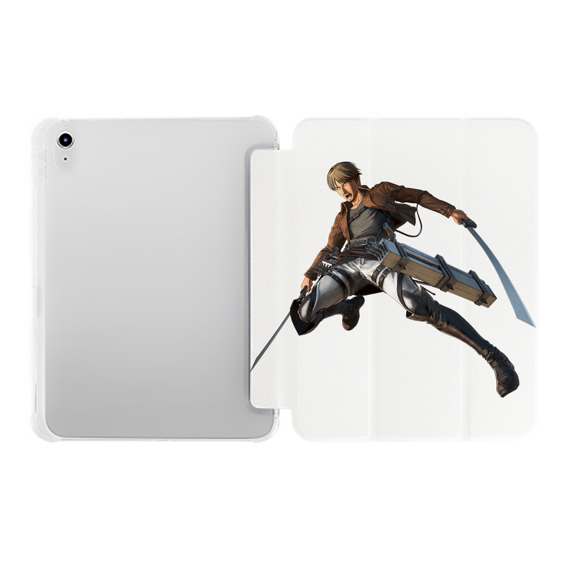 （画像用） 進撃の巨人 Attack on Titan IPad ケース ペン収納付き 三つ折りスタンド PUレザー×シリコン 対応機種9.5/10.5/10.9インチ